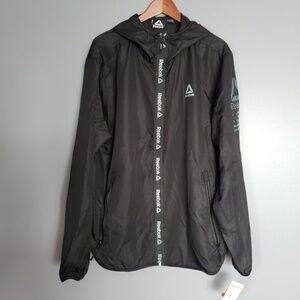 NWT REEBOK Lightweight Windbreaker Men's Black XL